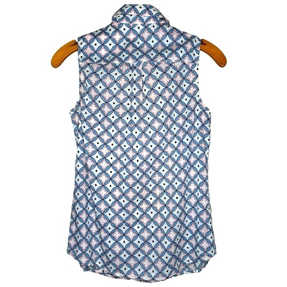 NWOT Boden Sleeveless Hidden Button Down Top Size 2  Cotton Pockets Crisp Collar - Picture 2 of 12